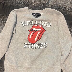 The Rolling Stones Gray and Red Logo Sweatshirt